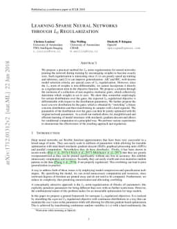 Learning Sparse Neural Networks through $L_0$ Regularization