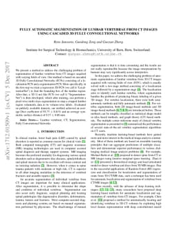 Fully Automatic Segmentation of Lumbar Vertebrae from CT Images using
  Cascaded 3D Fully Convolutional Networks