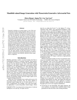 Manifold-valued Image Generation with Wasserstein Generative Adversarial
  Nets