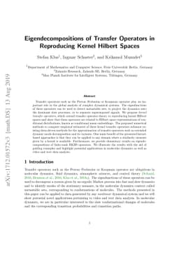 Eigendecompositions of Transfer Operators in Reproducing Kernel Hilbert
  Spaces