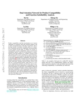 Dual Attention Network for Product Compatibility and Function
  Satisfiability Analysis