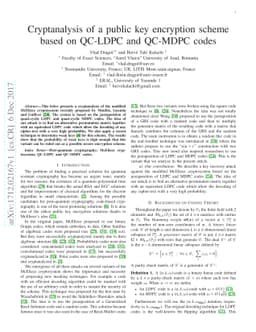 Cryptanalysis of a public key encryption scheme based on QC-LDPC and
  QC-MDPC codes
