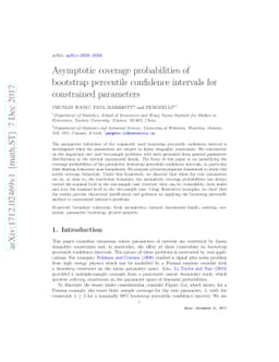 Asymptotic coverage probabilities of bootstrap percentile confidence
  intervals for constrained parameters