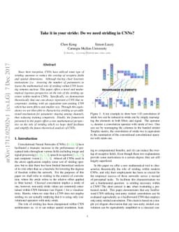 Take it in your stride: Do we need striding in CNNs?