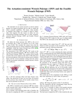 The Actuation-consistent Wrench Polytope (AWP) and the Feasible Wrench
  Polytope (FWP)