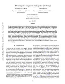 A Convergence Diagnostic for Bayesian Clustering