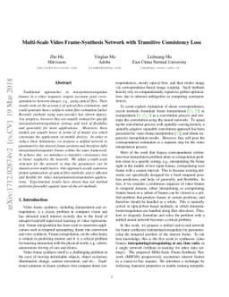 Multi-Scale Video Frame-Synthesis Network with Transitive Consistency
  Loss