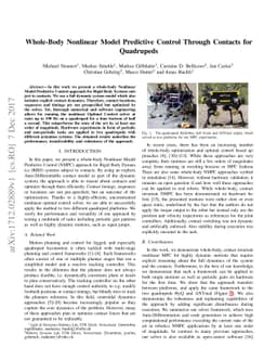 Whole-Body Nonlinear Model Predictive Control Through Contacts for
  Quadrupeds