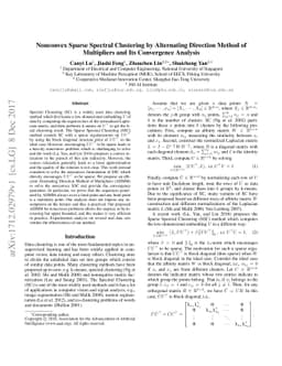 Nonconvex Sparse Spectral Clustering by Alternating Direction Method of
  Multipliers and Its Convergence Analysis