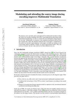 Modulating and attending the source image during encoding improves
  Multimodal Translation
