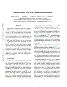 Geometry Guided Adversarial Facial Expression Synthesis