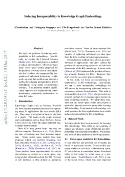 Inducing Interpretability in Knowledge Graph Embeddings