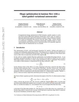 Shape optimization in laminar flow with a label-guided variational
  autoencoder