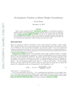 On Quadratic Penalties in Elastic Weight Consolidation