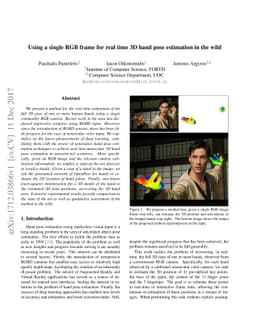 Using a single RGB frame for real time 3D hand pose estimation in the
  wild