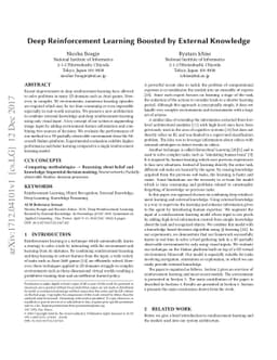 Deep Reinforcement Learning Boosted by External Knowledge