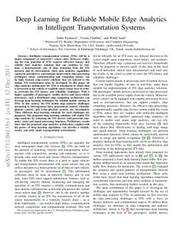 Deep Learning for Reliable Mobile Edge Analytics in Intelligent
  Transportation Systems