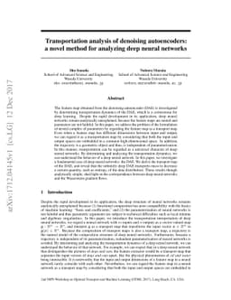 Transportation analysis of denoising autoencoders: a novel method for
  analyzing deep neural networks