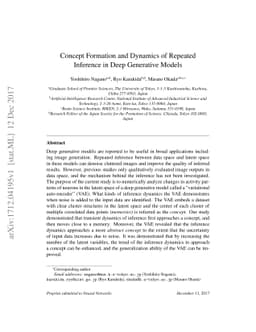 Concept Formation and Dynamics of Repeated Inference in Deep Generative
  Models