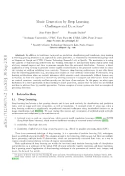 Music Generation by Deep Learning - Challenges and Directions