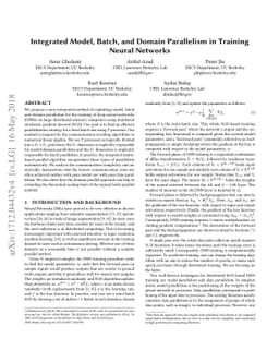 Integrated Model, Batch and Domain Parallelism in Training Neural
  Networks