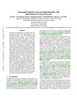 Sequential Prediction of Social Media Popularity with Deep Temporal
  Context Networks