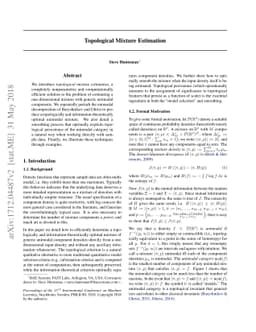 Topological mixture estimation