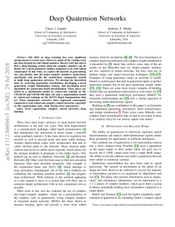 Deep Quaternion Networks
