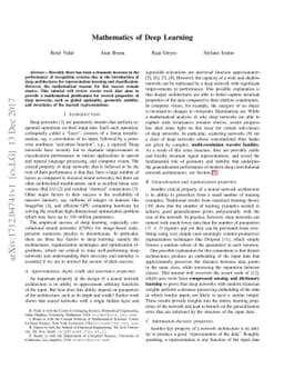 Mathematics of Deep Learning
