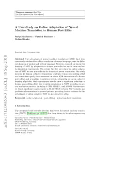 A User-Study on Online Adaptation of Neural Machine Translation to Human
  Post-Edits