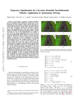 Trajectory Optimization for Curvature Bounded Non-Holonomic Vehicles:
  Application to Autonomous Driving
