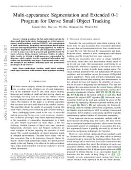 Multi-appearance Segmentation and Extended 0-1 Program for Dense Small
  Object Tracking
