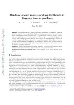Random forward models and log-likelihoods in Bayesian inverse problems