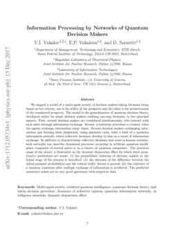 Information Processing by Networks of Quantum Decision Makers