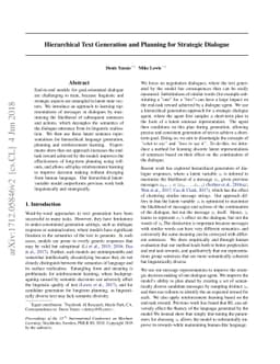 Hierarchical Text Generation and Planning for Strategic Dialogue