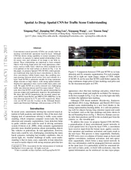 Spatial As Deep: Spatial CNN for Traffic Scene Understanding