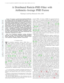 A Distributed Particle-PHD Filter with Arithmetic-Average PHD Fusion