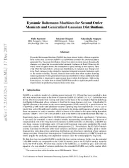 Dynamic Boltzmann Machines for Second Order Moments and Generalized
  Gaussian Distributions