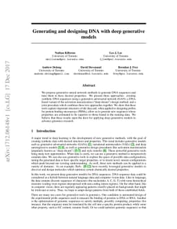 Generating and designing DNA with deep generative models
