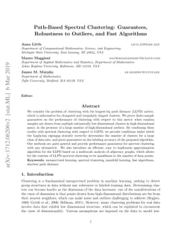 Path-Based Spectral Clustering: Guarantees, Robustness to Outliers, and
  Fast Algorithms