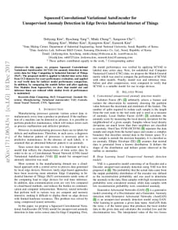 Squeezed Convolutional Variational AutoEncoder for Unsupervised Anomaly
  Detection in Edge Device Industrial Internet of Things