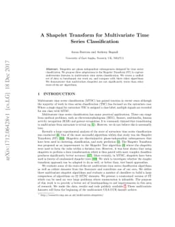A Shapelet Transform for Multivariate Time Series Classification