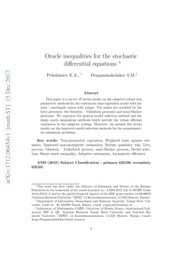 Oracle inequalities for the stochastic differential equations