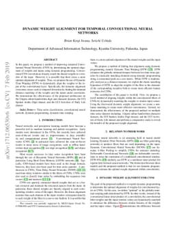 Dynamic Weight Alignment for Temporal Convolutional Neural Networks