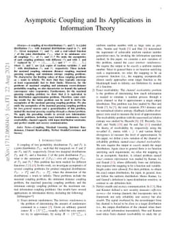 Asymptotic Coupling and Its Applications in Information Theory
