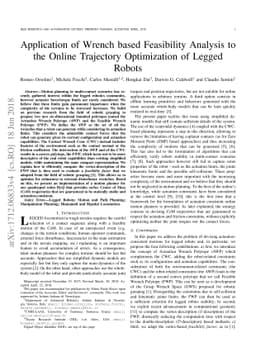 Application of Wrench based Feasibility Analysis to the Online
  Trajectory Optimization of Legged Robots