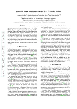 Subword and Crossword Units for CTC Acoustic Models