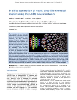 In silico generation of novel, drug-like chemical matter using the LSTM
  neural network