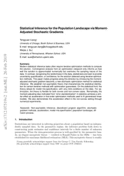 Statistical Inference for the Population Landscape via Moment Adjusted
  Stochastic Gradients