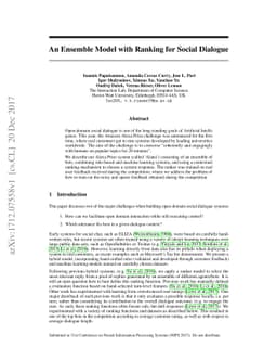 An Ensemble Model with Ranking for Social Dialogue